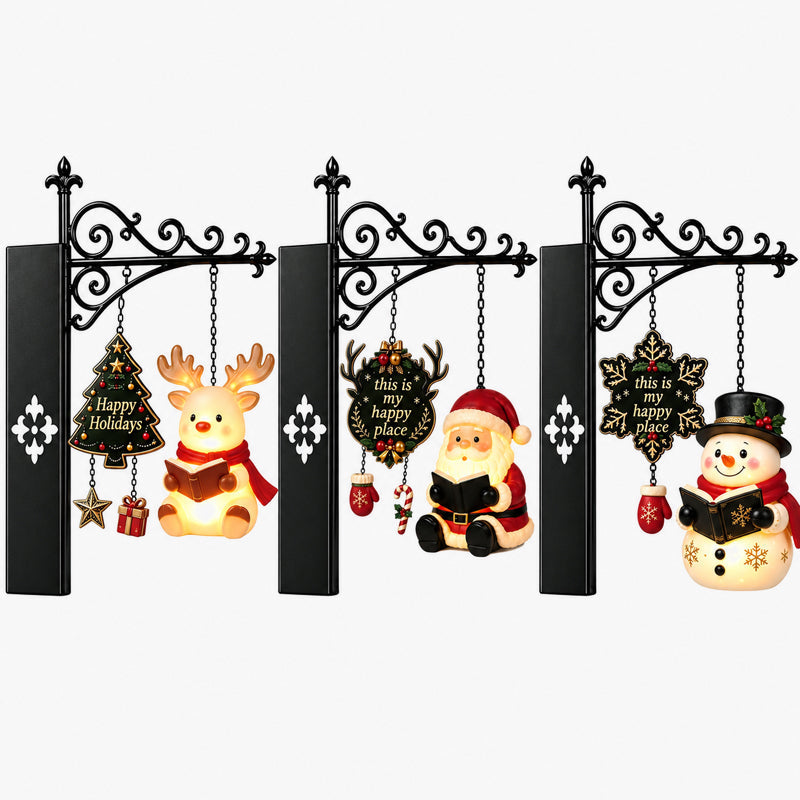 Christmas Bookshelf Character Lamp | Festive LED Shelf Decor Light