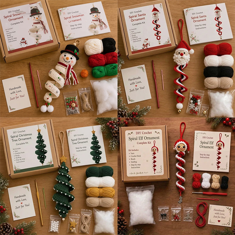 DIY Spiral Crochet Christmas Ornament Kit 🎄