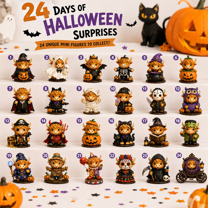 2026 Highland Cow Halloween Countdown Advent Calendar