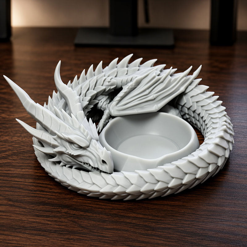 3D Printed Dragon Guardian Valet Tray – Gothic Décor Key & Jewellery Storage Dish