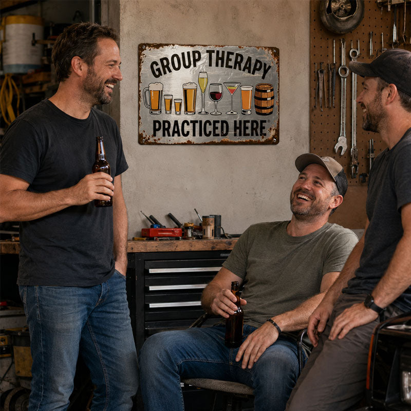 🍻😂 "Group Therapy Practiced Here" Sign