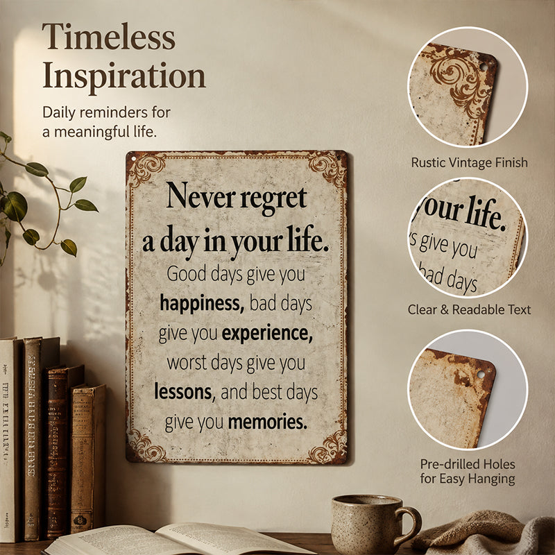 ✨ Vintage Motivational Metal Wall Plaque | Living Room & Hallway Decor