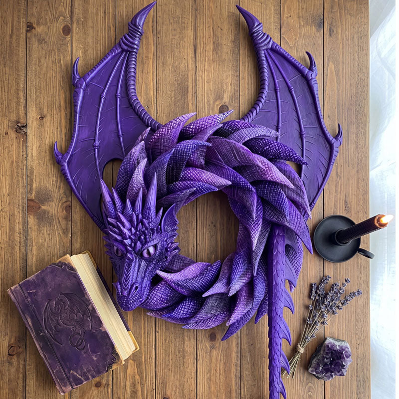 Handmade Dragon Wreath – Unique Fantasy Front Door & Wall Decor