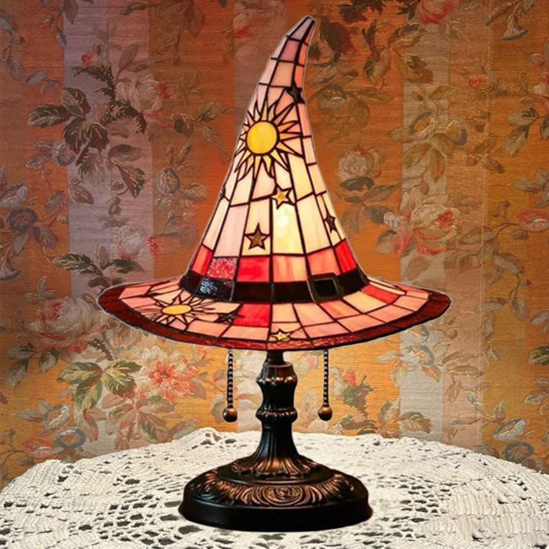 Enchanting Stained Glass Witch Hat Night Lamp | Magical Warm Home Glow 🧙♀️