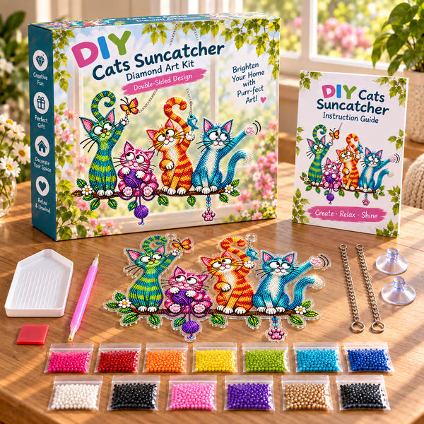 🐦✨ Sunny Birds Diamond Art Suncatcher DIY Kit