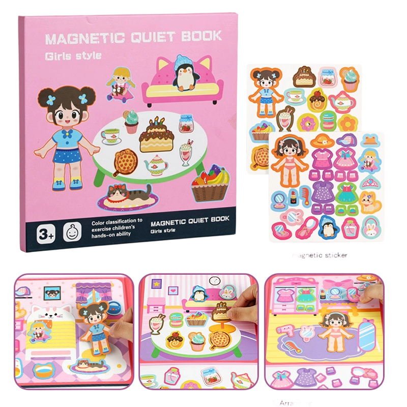 Kids Magnetic Quiet Book | Folding Educational Puzzle Activity Book For Boys & Girls