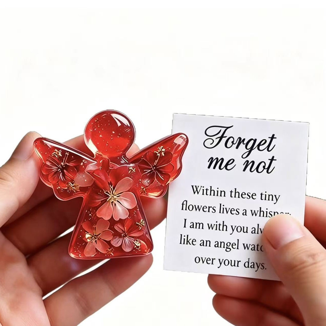 Dried Forget Me Not Flower Angel Keepsake – Timeless Remembrance Gift For Comfort & Hope