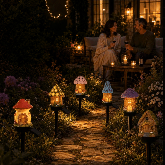 Solar Fairy-Tale Mushroom Cottage Garden Light – Magical LED Outdoor Decor for Gardens, Pathways & Cozy Backyard Spaces 🍄✨