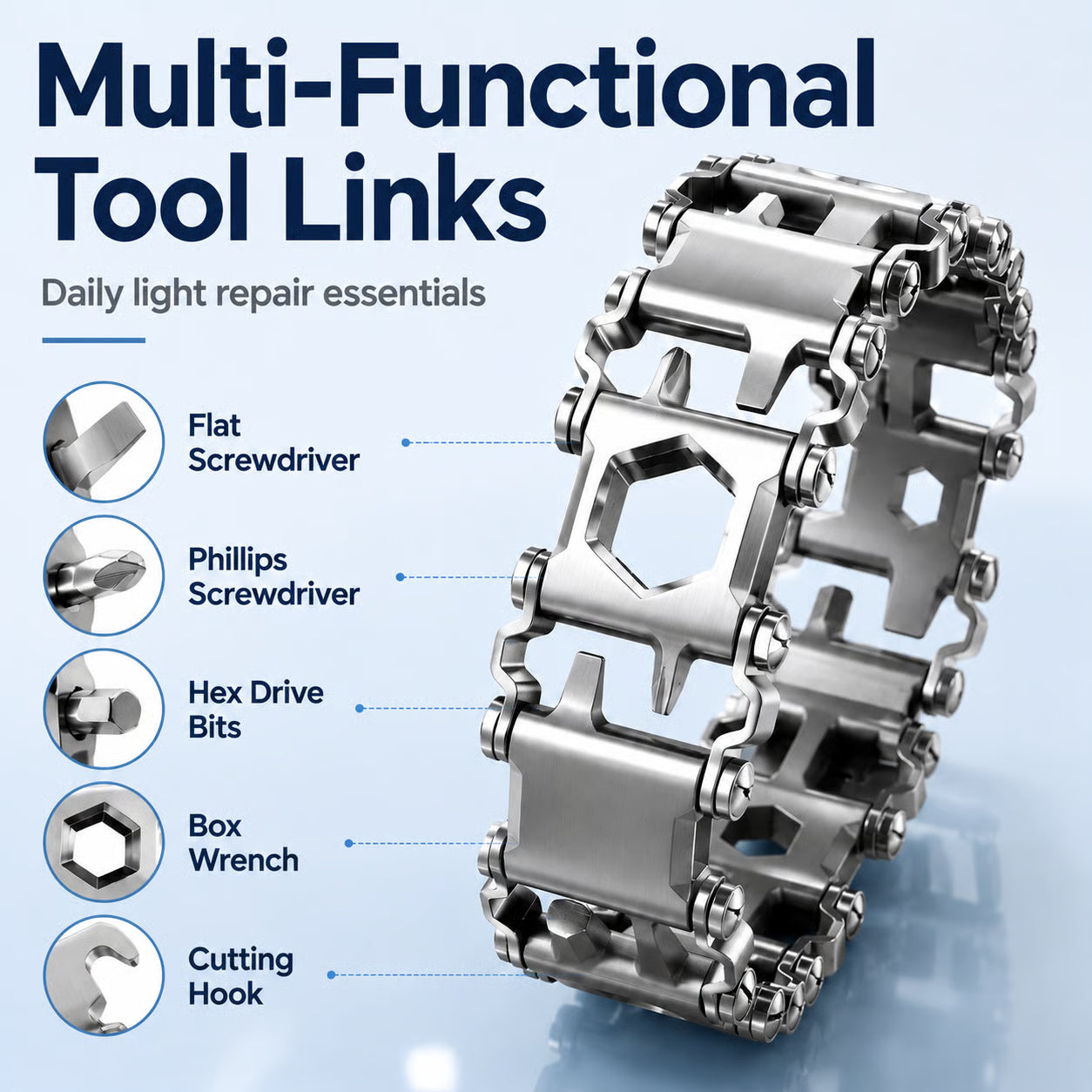 Utility Multitool Bracelet – Wearable Outdoor Tool for Camping & Hiking