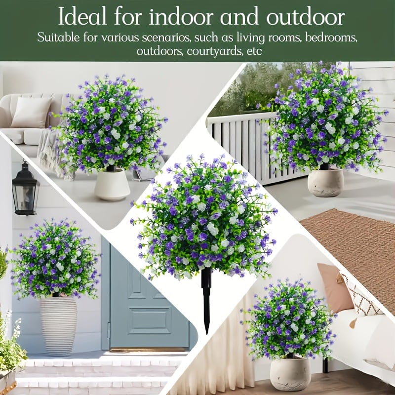 Artificial Potted Trees with Ground Stakes, Weatherproof Garden Patio Decor
