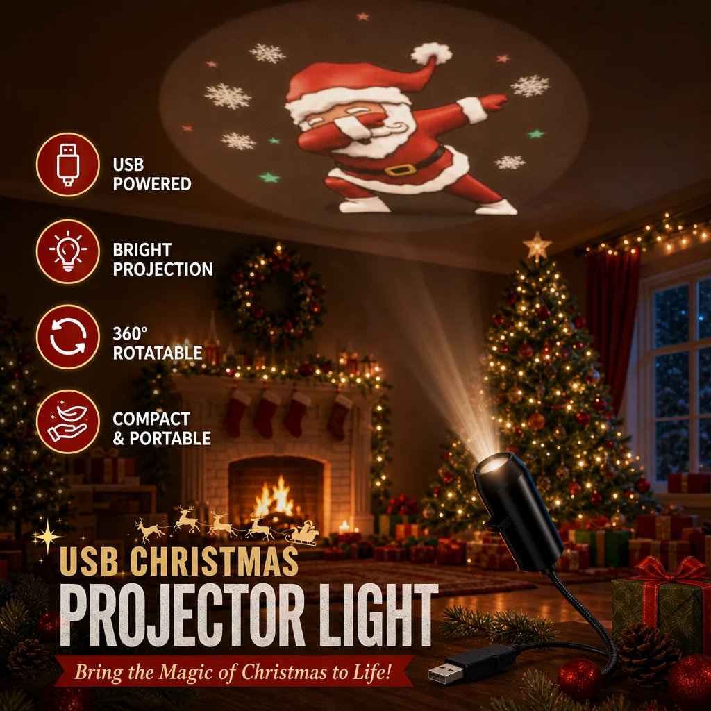 🎄Plug-&-Play HD Christmas Projector – 6 or 10 Festive Scenes
