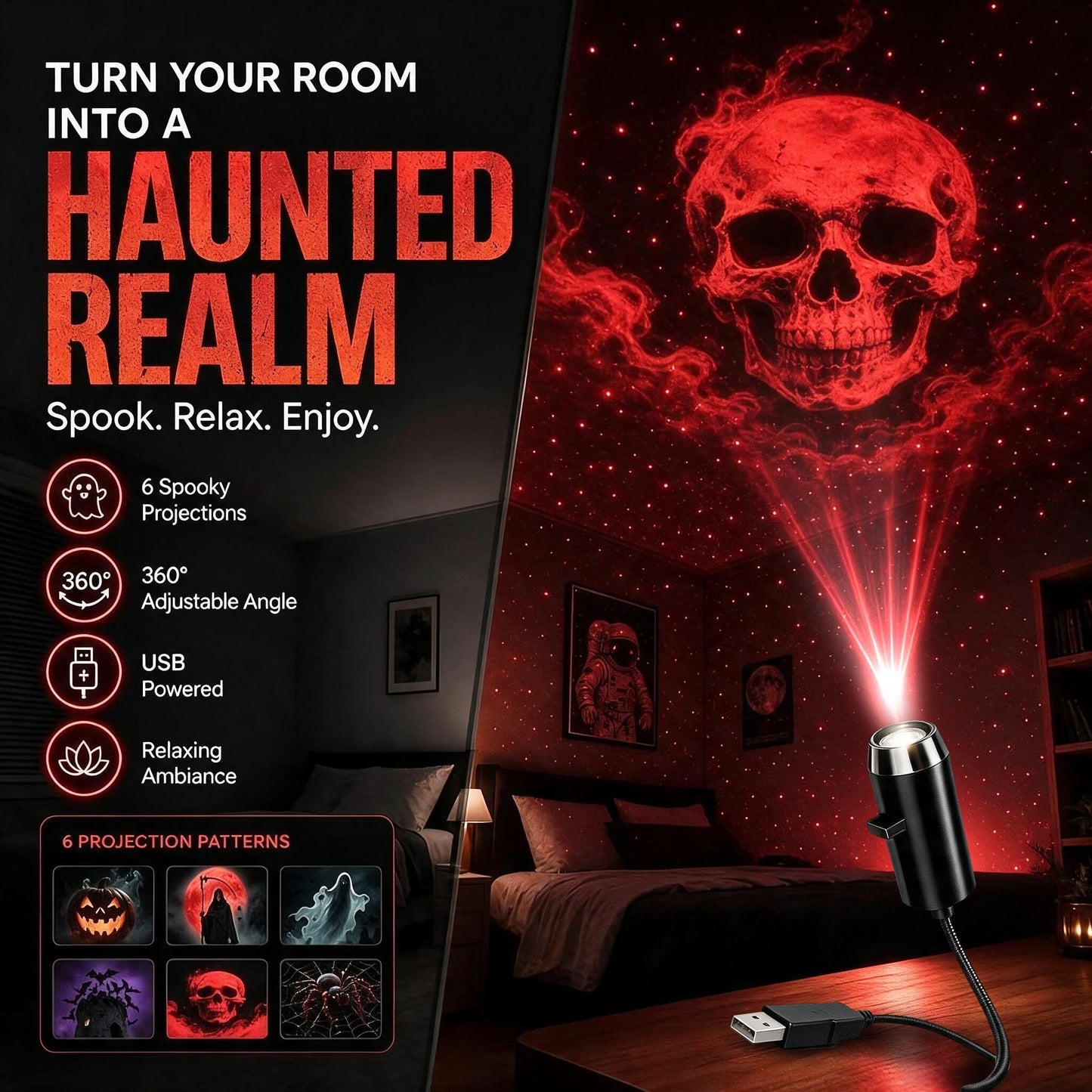 🎄Plug-&-Play HD Christmas Projector – 6 or 10 Festive Scenes