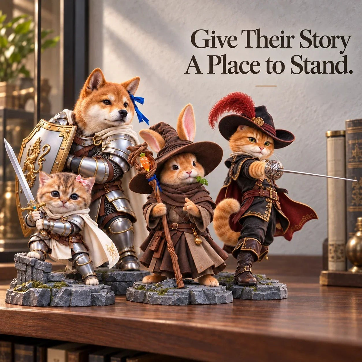 ⚔️🐾 Brave PawsTM – Tiny Fantasy Animal Heroes Collectible Figurines
