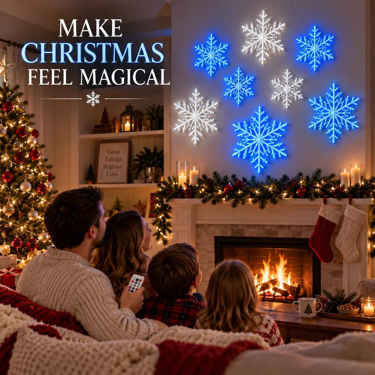 ⏳ Last Day 50% OFF – ❄️ LED Snowflake Wall Lights ✨