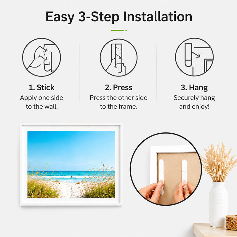Damage-Free Wall Hanging Strips Refill Pack – Peel Clean, No Wall Damage