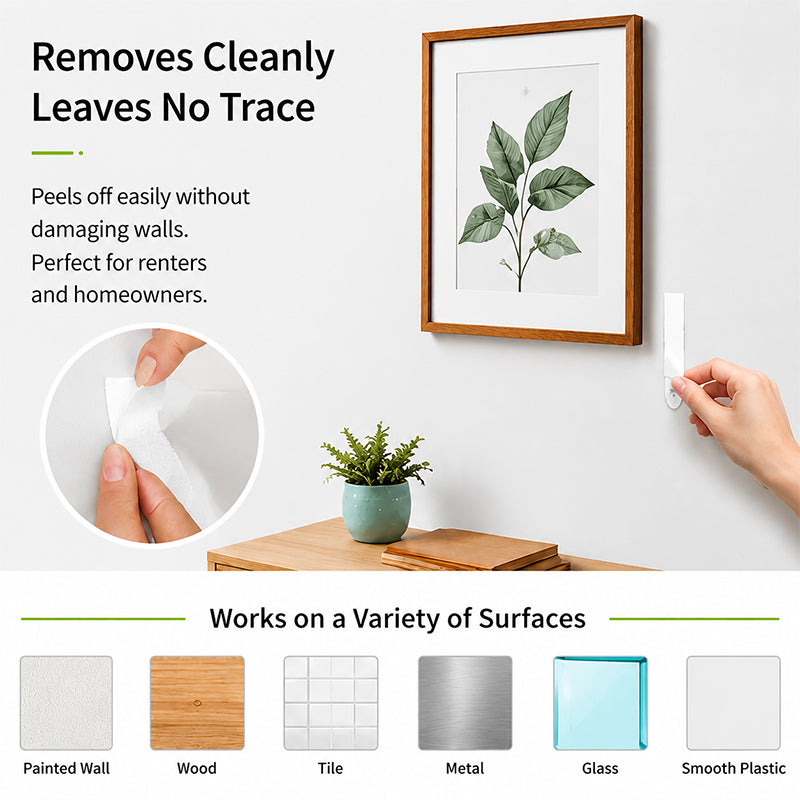 Damage-Free Wall Hanging Strips Refill Pack – Peel Clean, No Wall Damage