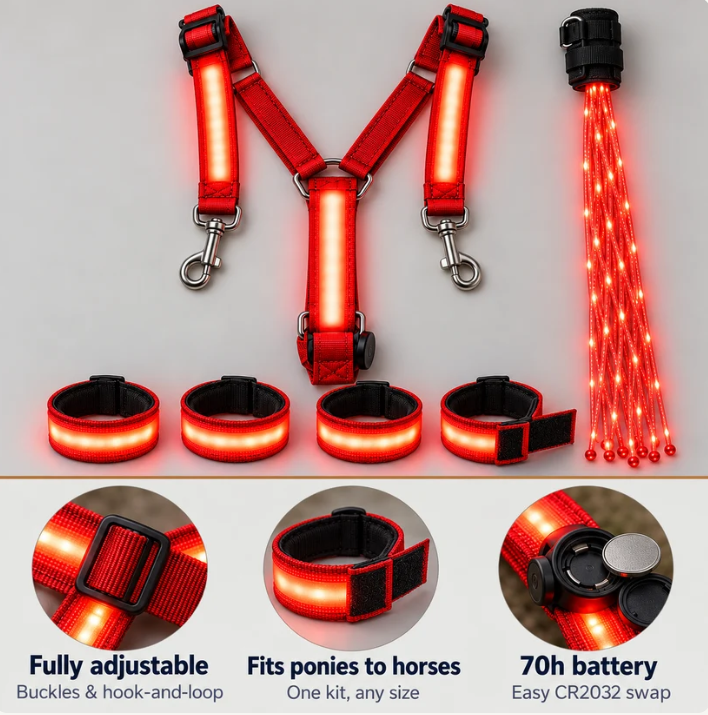 Light-up Horse Riding Scene Decor Set, Christmas Illuminated Ornament
