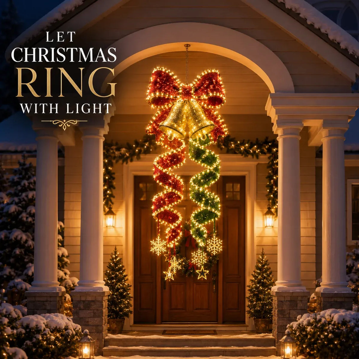 Christmas Spiral Hanging LED Lights | Festive Magic Indoor & Outdoor Xmas Decor Lights