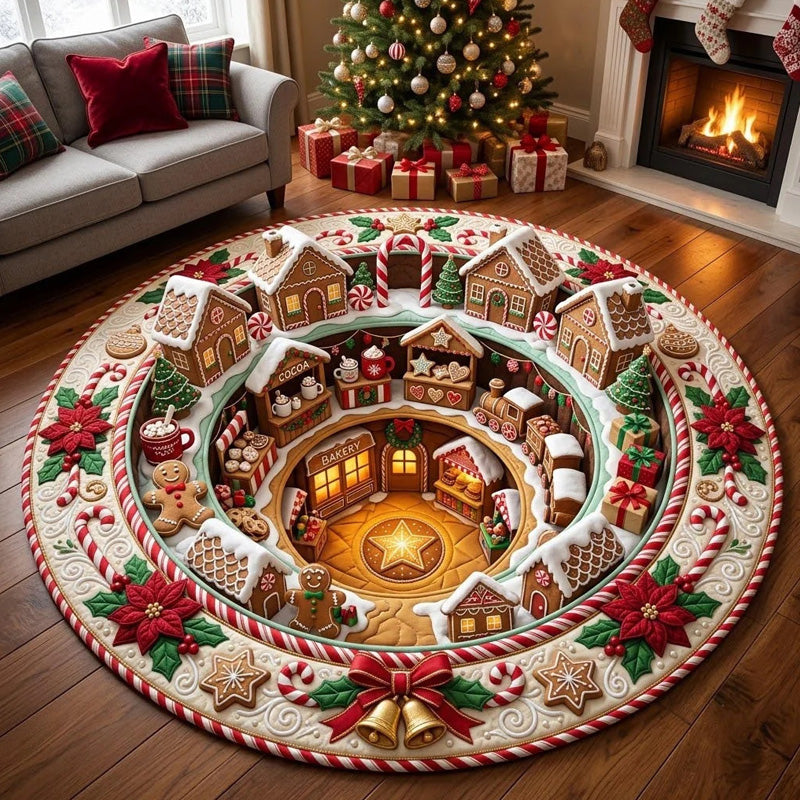 Festive 3D Christmas Rug | Cosy Living Room Floor Mat for Seasonal Home Styling