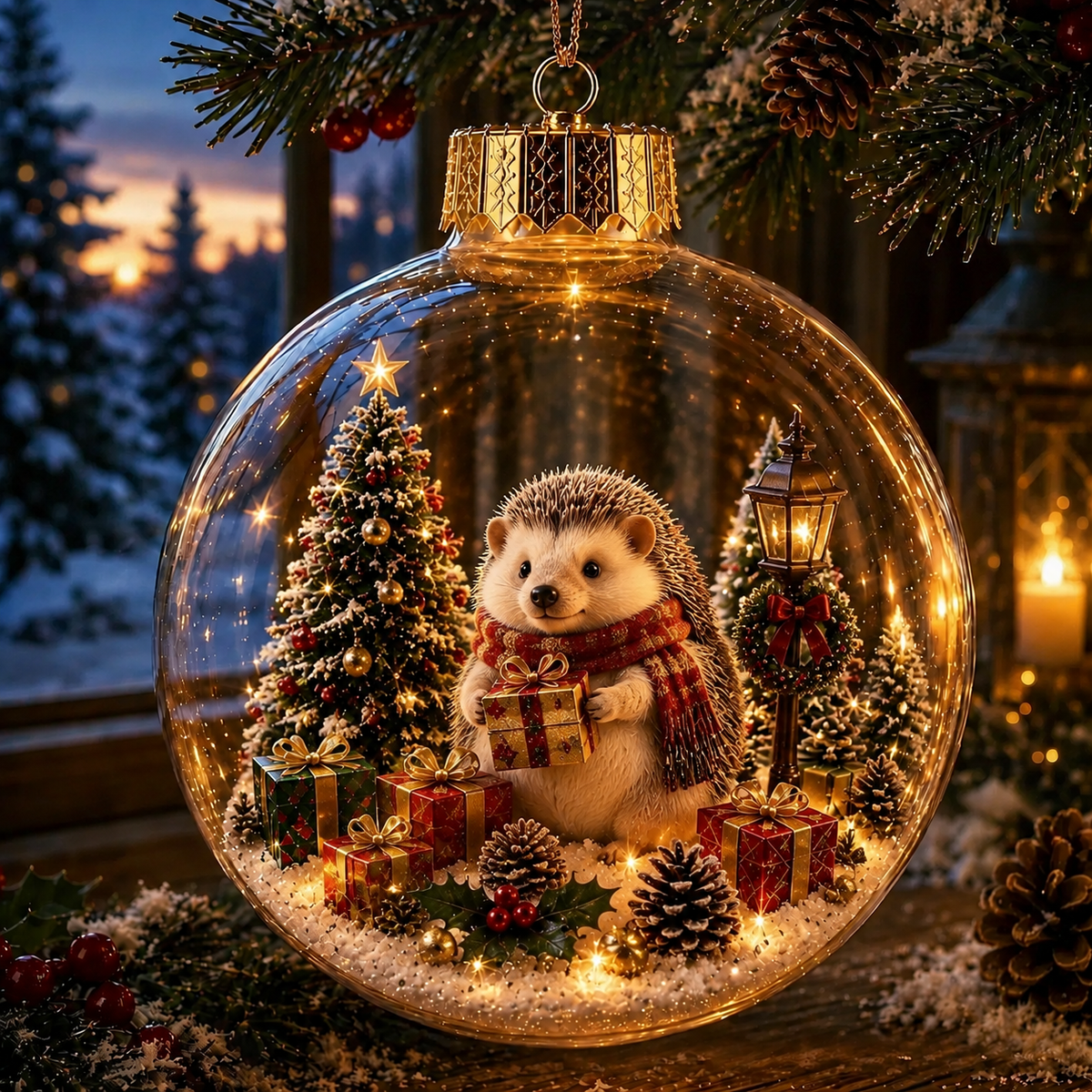 ✨ Animal‑Themed Christmas Crystal Ball | Festive Light‑Up Winter Globe Ornament