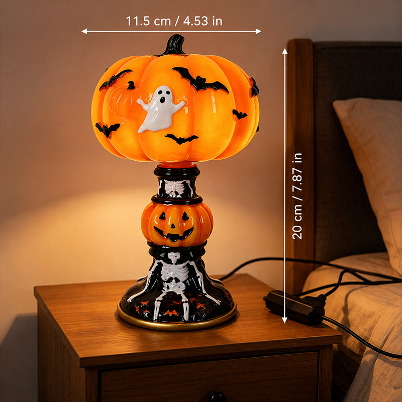 🎃 Spooky Halloween Table Lamp – Ghost, Bat & Pumpkin Glowing Ornament