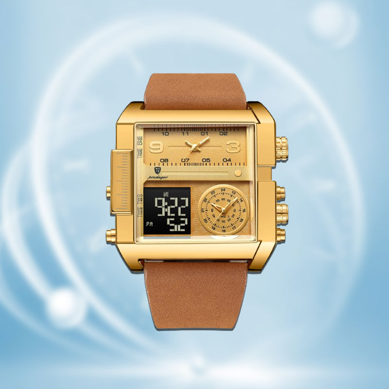 Elektronische Herren-Quarzuhr mit Dual-Display