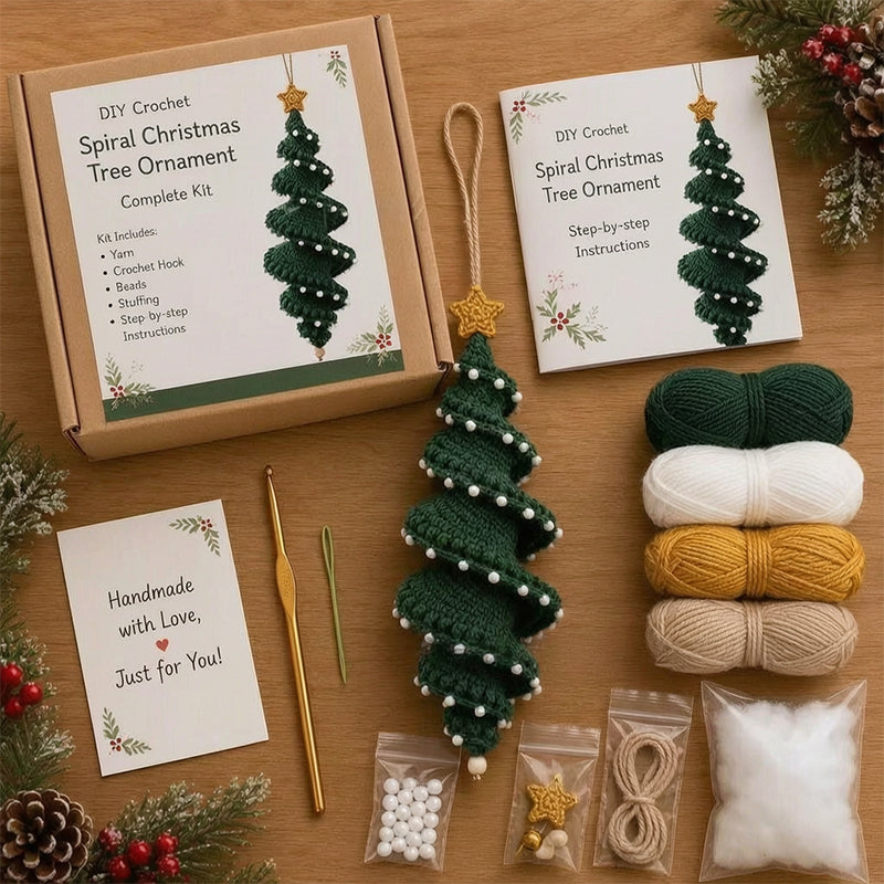 DIY Spiral Crochet Christmas Ornament Kit 🎄