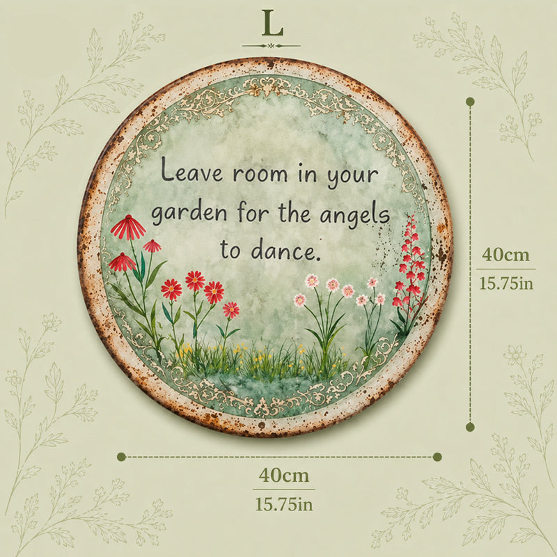 ✨ Angel Dance Round Metal Wall Sign