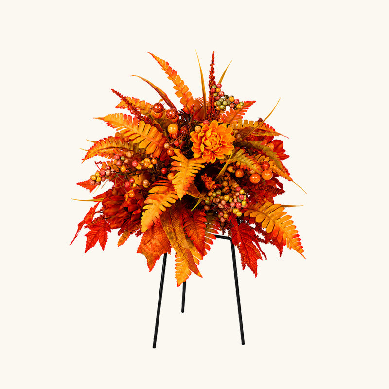 Autumn Harvest Floral Garden Stake Arrangement 🍁 | Fall Flower Ornament for Outdoor Garden Patio Decor