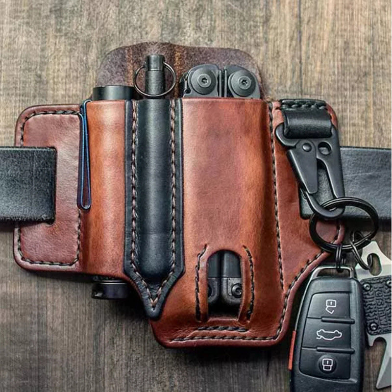 Leather Multi‑Tool Belt Pouch | Utility Storage Work Bag