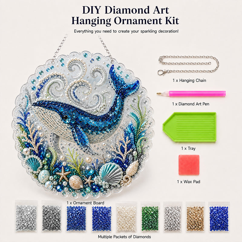 Handmade DIY Ocean Diamond Art Acrylic Hanging Plaque, Coastal Seaside Window Wall Decor For UK Homes