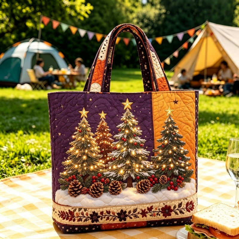 Vintage Santa Christmas Print Tote Bag | Festive Re‑usable Shopper