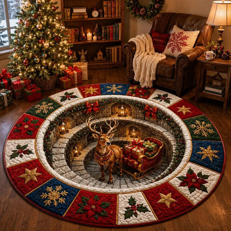 Festive 3D Christmas Rug | Cosy Living Room Floor Mat for Seasonal Home Styling