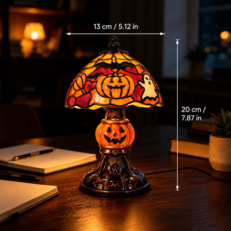 🎃 Spooky Halloween Table Lamp – Ghost, Bat & Pumpkin Glowing Ornament