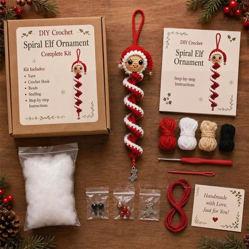 DIY Spiral Crochet Christmas Ornament Kit 🎄