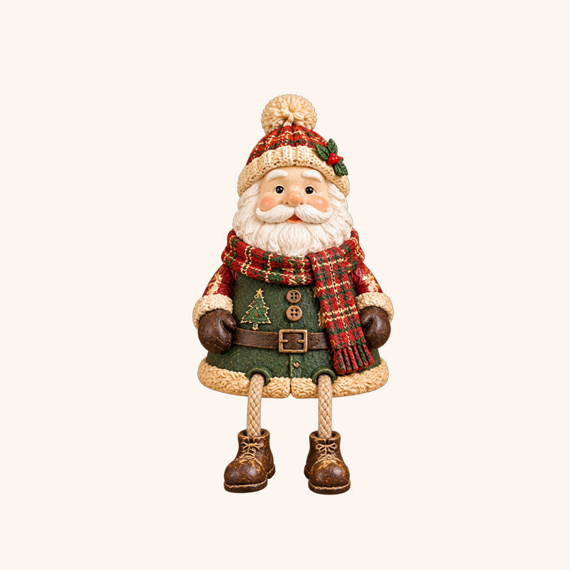 Rustic Farm Animal Christmas Dangly‑Leg Figurine | Festive Shelf & Mantel Ornament
