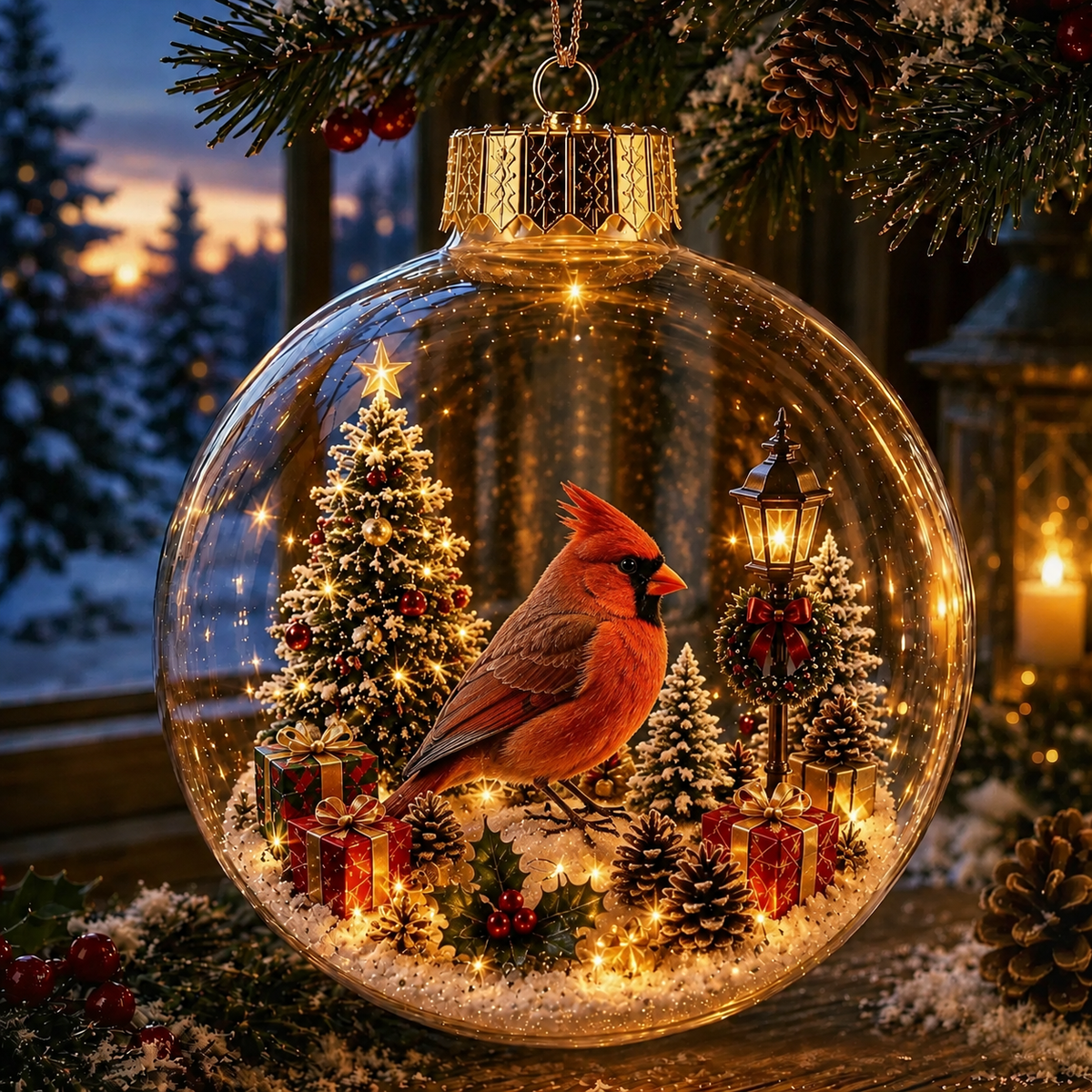 ✨ Animal‑Themed Christmas Crystal Ball | Festive Light‑Up Winter Globe Ornament