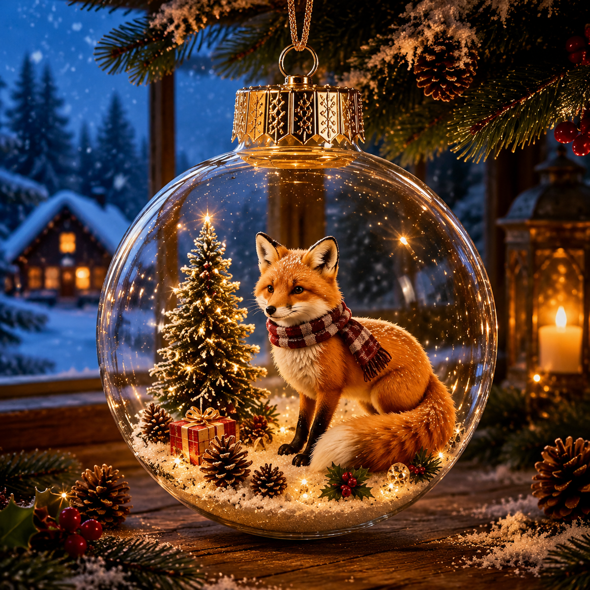 ✨ Animal‑Themed Christmas Crystal Ball | Festive Light‑Up Winter Globe Ornament