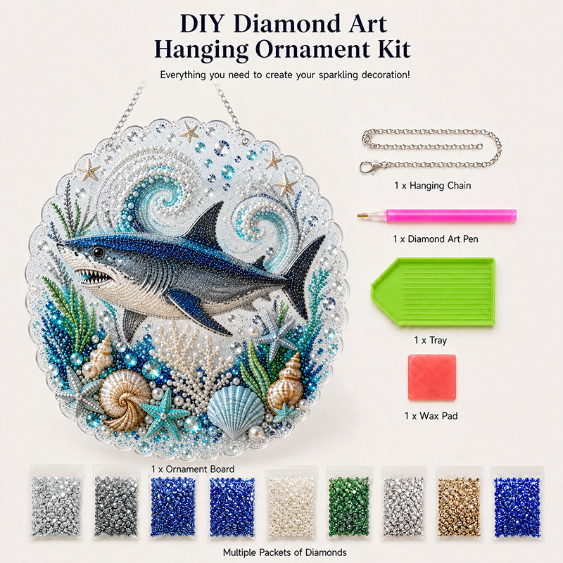 Handmade DIY Ocean Diamond Art Acrylic Hanging Plaque, Coastal Seaside Window Wall Decor For UK Homes