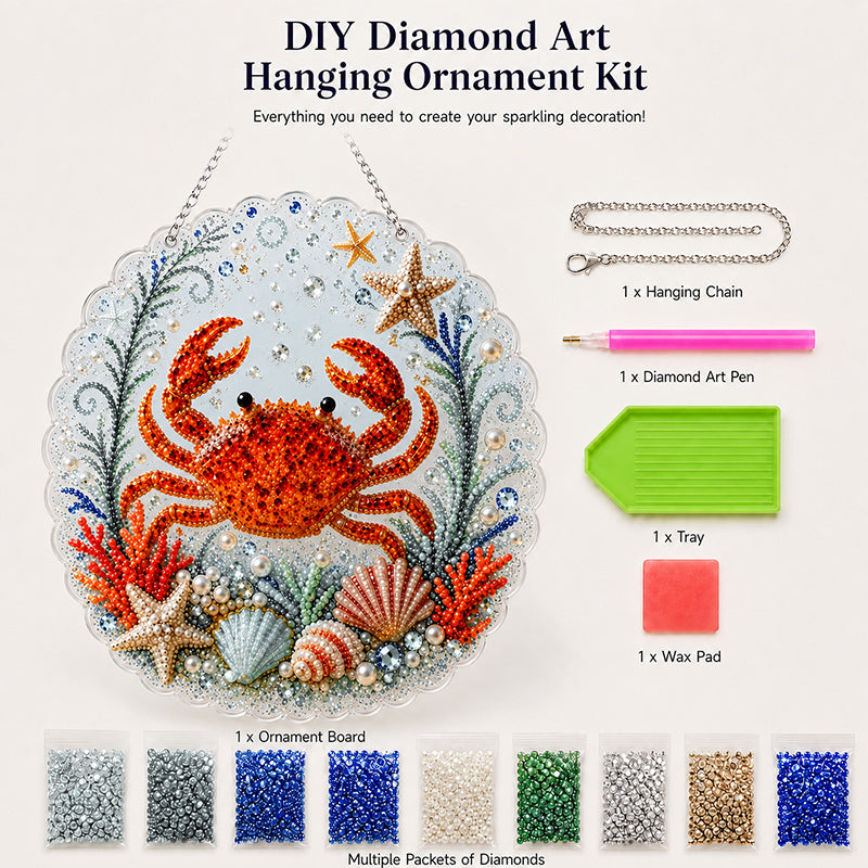 Handmade DIY Ocean Diamond Art Acrylic Hanging Plaque, Coastal Seaside Window Wall Decor For UK Homes