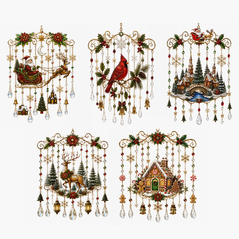 Sparkly Crystal Christmas Hanging Ornaments | Festive Window & Tree Decor