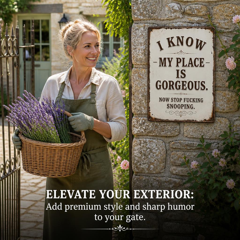 🏡 Cheeky Wall Sign | Playful Decor To Deter Unwanted Onlookers For British Homes