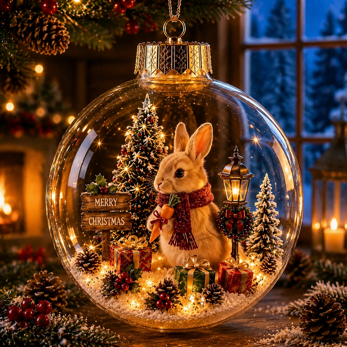 ✨ Animal‑Themed Christmas Crystal Ball | Festive Light‑Up Winter Globe Ornament