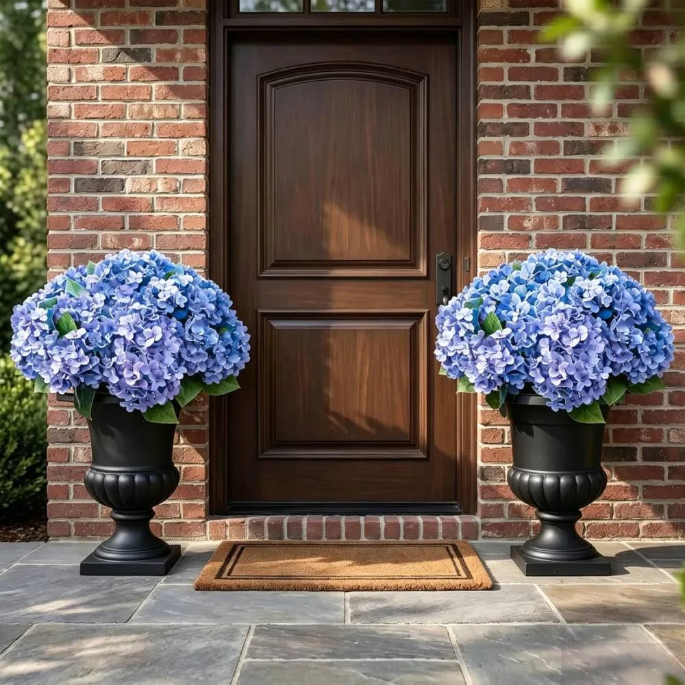 Weatherproof Outdoor Artificial Hydrangeas UV Waterproof Garden Decor