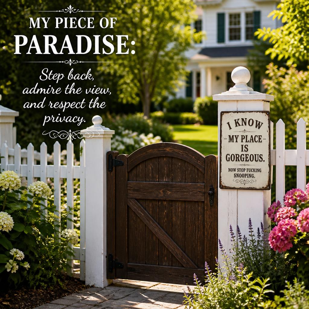🏡 Cheeky Wall Sign | Playful Decor To Deter Unwanted Onlookers For British Homes