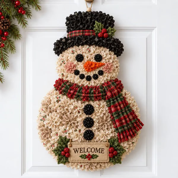 🎄✨Christmas Fabric Flower Door Hanging DIY Kit – Layered Holiday Décor