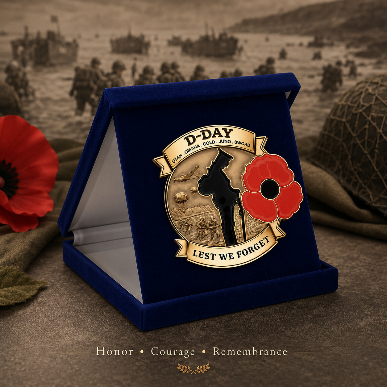🌹 80th‑Anniversary Remembrance Commemorative Brooch | Honour Their Sacrifice Lapel Pin for Remembrance Occasions