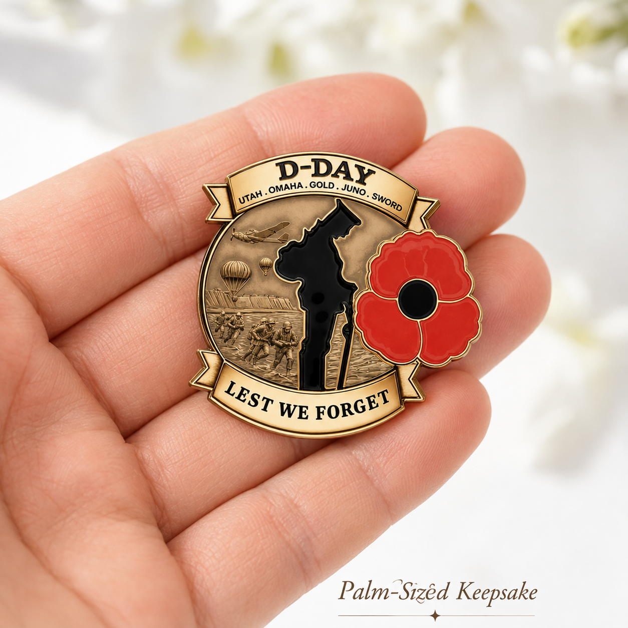 🌹 80th‑Anniversary Remembrance Commemorative Brooch | Honour Their Sacrifice Lapel Pin for Remembrance Occasions