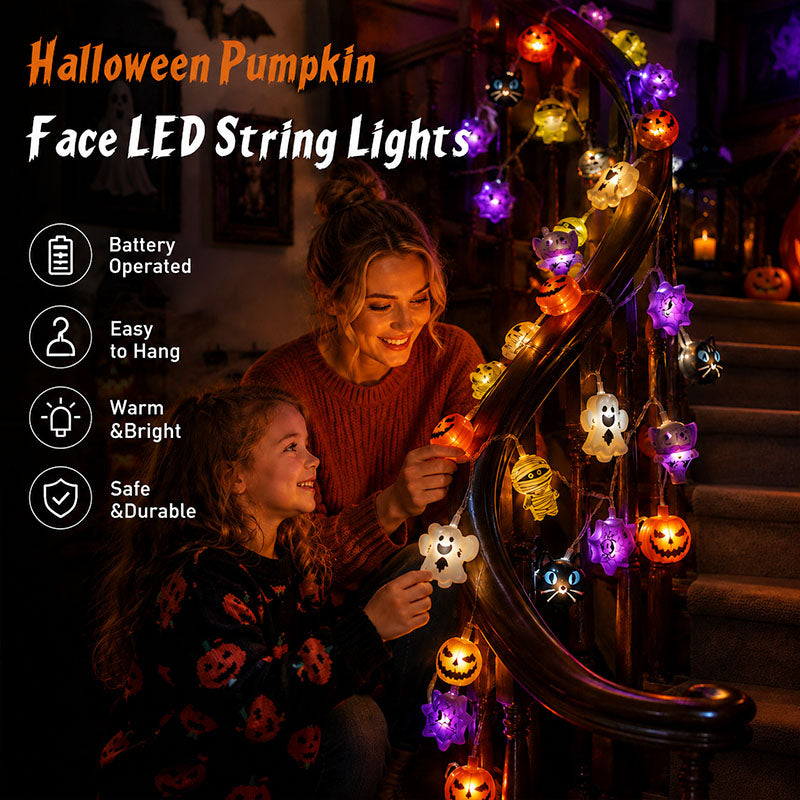 Halloween Pumpkin LED Fairy String Lights for Indoor & Garden