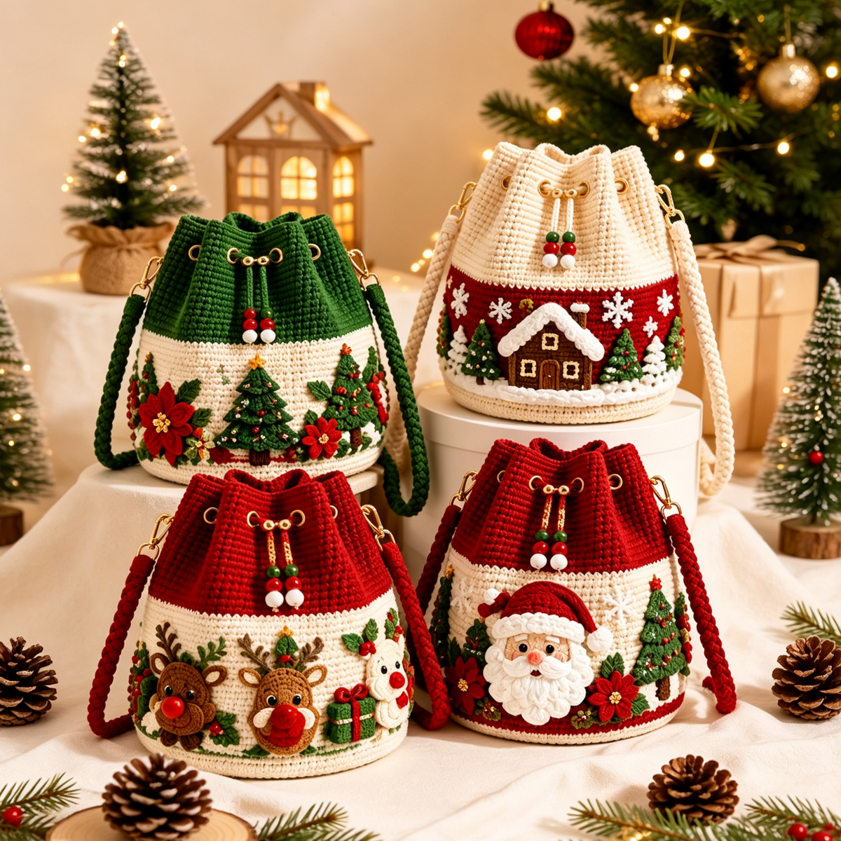 🎄Crochet Christmas crossbody bag 🎅